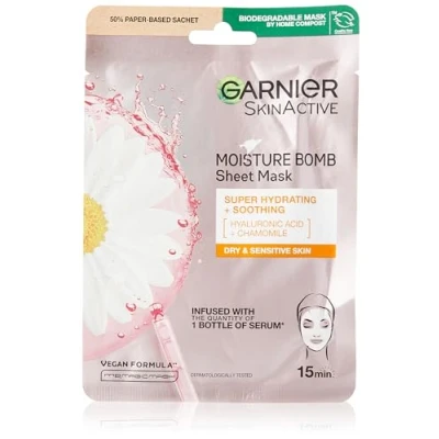 Image de (Chamomile) Garnier Moisture Bomb Chamomile Hydrating Face Sheet Mask