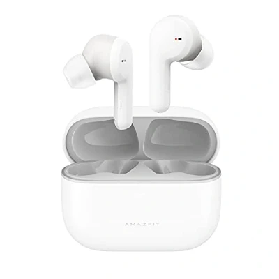 Image de Amazfit PowerBuds Pro Écouteurs Bluetooth Casque sans Fil avec Cardiofréquencemètre, Etanche IP55, Réduction Active du Bruit, Blanc
