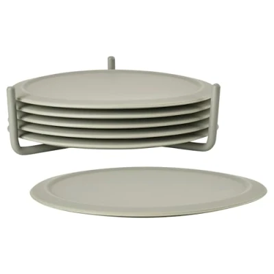 Image de Zone Denmark Coasters with Holder Mud 6 pieces
