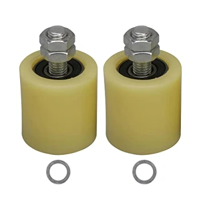 Image de BQLZR 50x50mm Jaune Argent PP En Acier Roulement Plat Guidage Roue 6201 M12 Vis pour Porte Électrique Coulissante Pack de 2