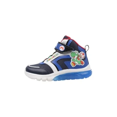 Image de Geox Super Mario Ciberdron BOY Light UP Bottines pour enfants, Taille: 38, Navy/royal Imitation cuir/textile
