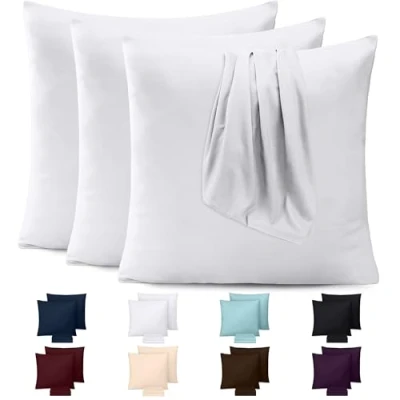 Image de Utopia Bedding Taies d&#039;oreiller 60 x cm Lot de 4 en Microfibre Polyester brossé avec Fermeture par enveloppe Blanc