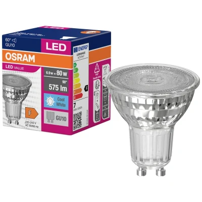 Image de Source lumineuse LED OSRAM réflecteur GU10 6,9W 60 840 claire