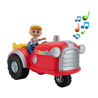 Image de CoComelon CMW0038 Tracteur Mitsing avec Son et Figurine JJ Exclusive pour Enfants à partir de 2 Ans