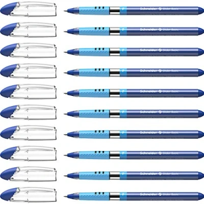 Image de Schneider Slider Basic (Stylos à bille, pointe fine (F)) Lot de 10 Stylos, Encre bleue