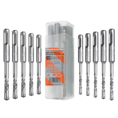 Image de HPMAISON SDS PLUS Lot de 10 forets à béton 6 mm et 8 Super x 110 (5 pièces) Foret pierre compatible avec Bosch Hilti Makita Metabo Perceuse percussion