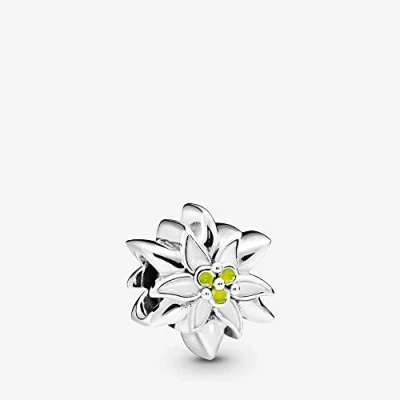 Image de Pandora Charm Edelweiss en argent sterling avec émail blanc et jaune