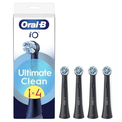 Image de Oral B Lot De 4 Brossettes Rechange Ultimate Clean, AUTHENTIQUES, Noires, Brossage En Profondeur, Elimination La Plaque Dentaire, Brossette Ronde Pour Les Brosses Electriques iO