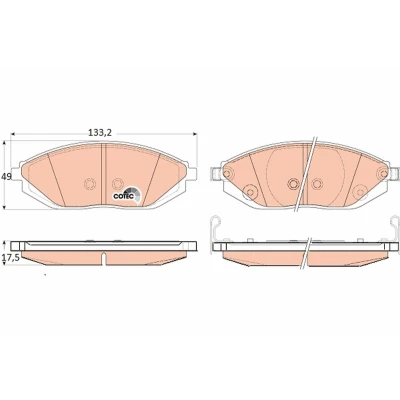 Image de TRW GDB4606 Jeu de plaquettes frein COTEC avec indicateur d&#039;usure CHEVROLET: Spark