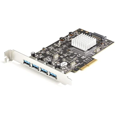 Image de StarTech.com Carte PCIe 4 Ports USB 3.2 Gen 2 10Gbps Contrôleur Hôte Type A PCI Express 3.0 x 4xUSB Adaptateur Windows/Mac/Linux (PEXUSB314A2V2)