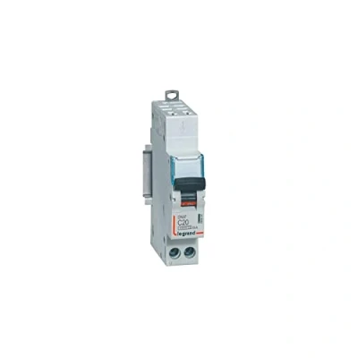Image de 406884 Disjoncteur Legrand 20A unipolaire + neutre DX3 courbe C 4,5/6kA AUTO+VIS 1 module