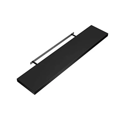 Image de Casaria Etagère Murale Flottante 50cm Noir MDF Robuste Effet Flottant Support de Fixation Inclus étagère Bois Rangement décoration