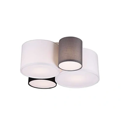 Image de Trio Leuchten Lampe de Plafond, Blanc/Noir/Gris