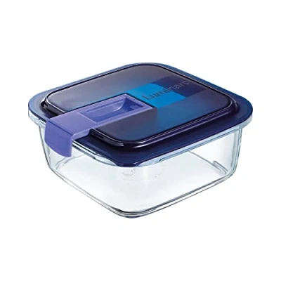 Image de Luminarc Easy Box Récipient carré hermétique en verre 18 x 18,5 7 cm 122 cl Transparent