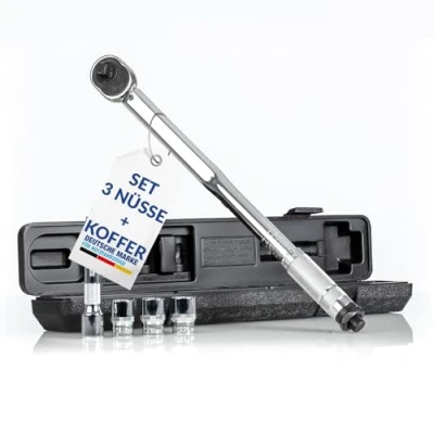 Image de NTG Clé dynamométrique 1/2&quot; 40 210 Nm avec 3 douilles 17 19 21 mm + rallonge coffret très précise et robuste voiture moto