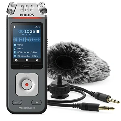 Image de PHILIPS Dictaphone VoiceTracer DVT7110 : Optimisé pour les vidéos 8Go, 3 Mic