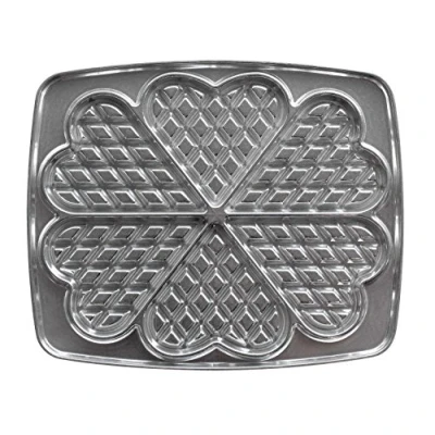 Image de LAGRANGE Jeu de Plaques Traditionnel Gaufres Coeur, compatible avec tous les gaufriers &quot;Super2&quot;, en aluminium moulé non revêtues, 030521