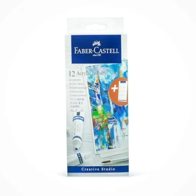 Image de Faber Castell Peinture Acrylique, Multicolore, 12 Count (Pack of 1)