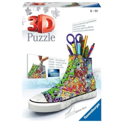 Image de Ravensburger Puzzle 3D Sneaker Graffiti Pot à crayons A partir de 8 ans 108 pièces numérotées assembler sans colle Accessoires inclus 12535