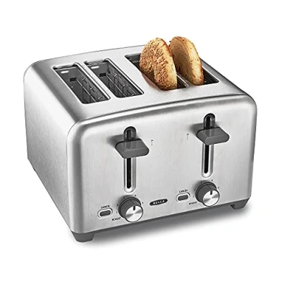 Image de BELLA Grille pain 4 tranches avec fentes extra larges et tiroir ramasse miettes amovible, 6 réglages de dorage, fonctions d’arrêt automatique réchauffage, pour griller du des bagels