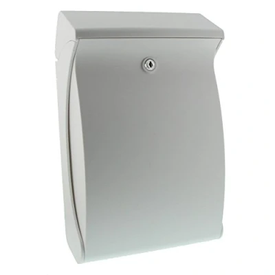 Image de BURG WÄCHTER, Boîte aux Lettres Compacte avec Arrêt de Porte, Format Fente: A4, PVC, Swing 4905 W, Blanc