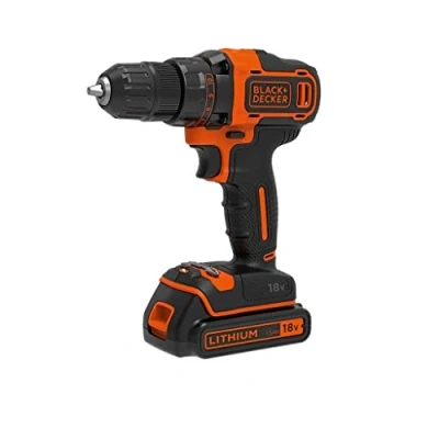 Image de Black &amp; Decker BDCDD186KB QW Coffret de Perceuse visseuse 18 V sans fil avec chargeur/2 batteries 1,5 Ah