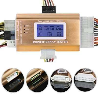 Image de LEAGY 20/24 4/6/8 PIN 1.8 &quot;LCD Computer Testeur d&#039;alimentation PC pour SATA, IDE, Disque Dur, ATX, ITX, BYI, BTX, PCI E, connecteurs Couleur Or