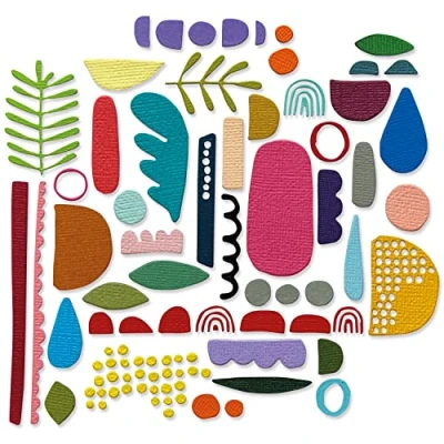 Image de Sizzix Lot Kit Matrice de decoupe Thinlits 43 éléments abstraits, par Tim Holtz, 666280, Taille Unique