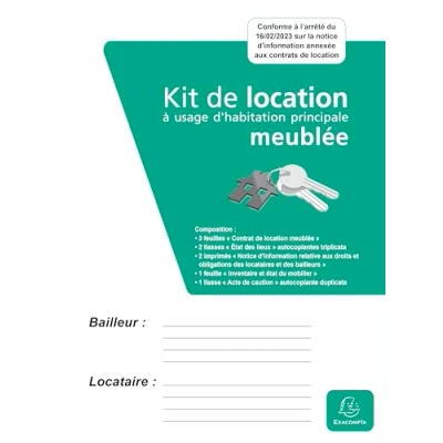 Image de Exacompta Réf. 62E 1 kit de location meublée Ce dossier complet regroupe tous les documents obligatoires pour louer un logement meublé en toute sérénité fabrication 100% française