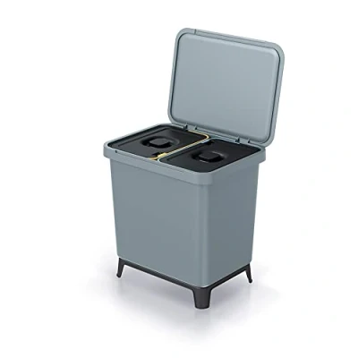 Image de Poubelle SYSTEMA avec bacs de recyclage gris lisse 2x10l