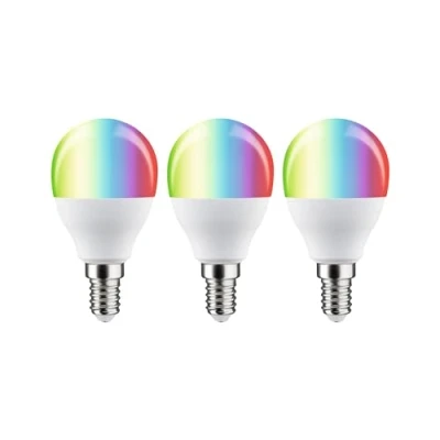 Image de Paulmann 29154 Standard 230 V Smart Home Zigbee LED Gouttes E14 3 x 470 lm 5 W RGBW+ à intensité variable Mat Set