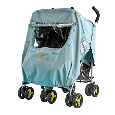 Image de Koodi Splish Splosh Housse de pluie universelle pour poussette double imperméable Aérations respirantes et fenêtre circulation d&#039;air S&#039;adapte à n&#039;importe