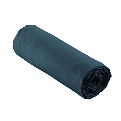 Image de douceur d&#039;intérieur, Drap Housse (180 x 200 cm) Percaline Bleu Nuit, Percale de Coton