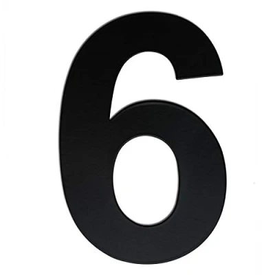 Image de nanlyiau Numero Maison Numéro de Moderne Haute 10.2cm /4in NOIR Acier inoxydable brossé, Aspect flottant, facile à installer et fait solides SUS304(black 4in6)