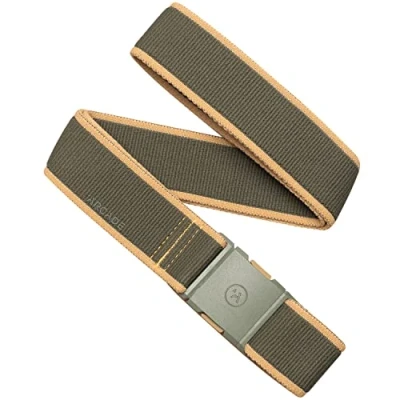 Image de Arcade Ceinture Carto A2 Extensible Élastique : Résistant Toile, sans Métal Voyage Adapté Boucle Ivoire Vert Sable, Taille Unique