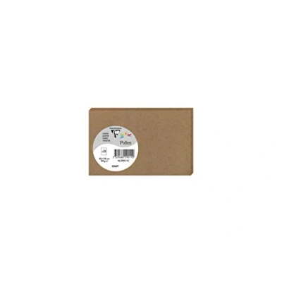 Image de Clairefontaine 29011C Paquet de 25 Cartes Simples Format 8,2x12,8cm 210g/m² Coloris Kraft Invitation Evènements et Correspondance Gamme Pollen Papier Premium Lisse