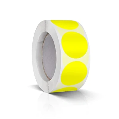 Image de Lot de 500 autocollants ronds 25 mm Code couleur Petits points adhésifs Jaune