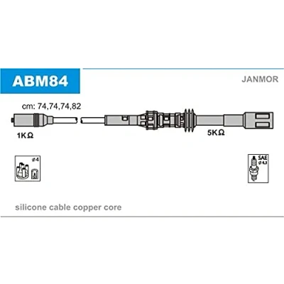 Image de JANMOR ABM84 Jeu De Fils d&#039;Allumage AUDI: A3 3/5 portes, SEAT: Leon I Toledo 2 Limousine, VOLKSWAGEN: Bora Berline, Variant