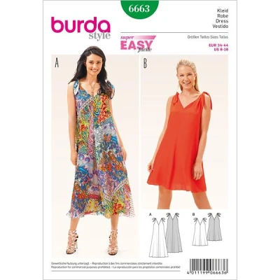 Image de Burda B6663 Patron de Couture Robe Papier Blanc 19 x 13 1 cm
