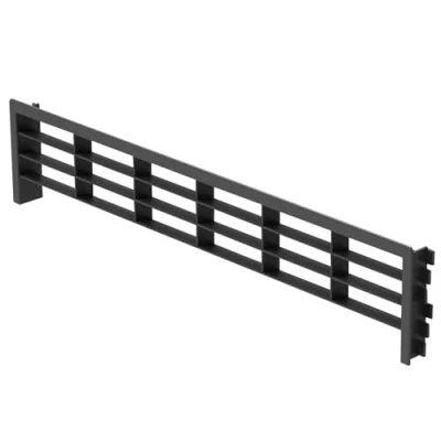Image de SOTECH Grille d&#039;aération pour plinthes 396 x 83 mm noir (dimension d&#039;entrée 384 75 mm) à fentes adaptée une épaisseur de panneau 13, 16 et 19