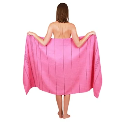 Image de Betz Grande Serviette de Bain XXL Plage à Sauna en 100% Coton Drap 90x180 cm Lines Color Vert