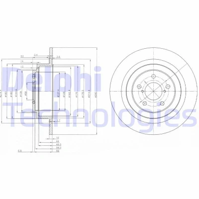 Image de DELPHI BG4154 Disque de frein 290 10 5 plein huilé non traité sans roulement roue, bague ABS SUBARU: Outback II, Legacy 3, 3 Limousine
