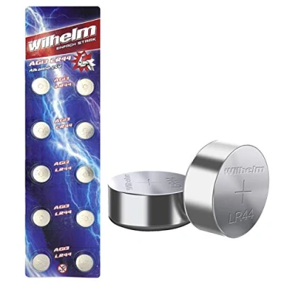 Image de Lot de 10 piles alcalines Wilhelm AG13/147/LR44/SR44W/357/LR1154/V13GA 1,5 V sous blister