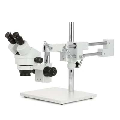 Image de AmScope Microscope binoculaire à Zoom stéréo 7X 45X avec Support de flèche Double Bras, oculaire WF10X SM 4B