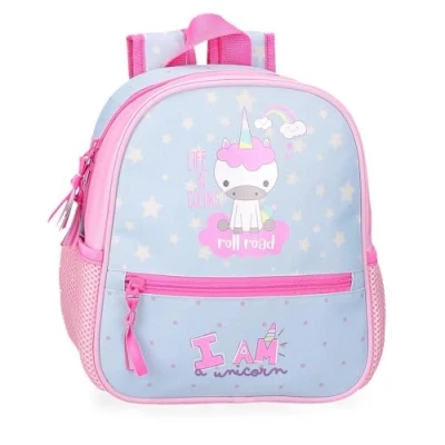 Image de ROLL ROAD I am unicorn, sac à dos licorne, enfant, scolaire, en polyester, larges bretelles ergonomiques et matelassées, plusieurs poches compartiments.
