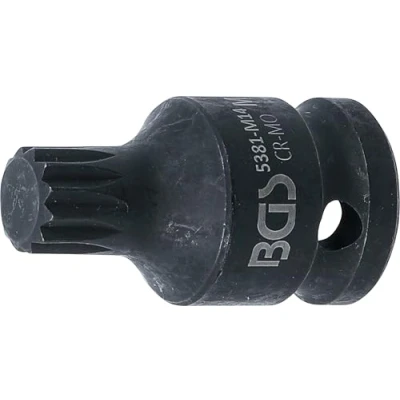 Image de BGS 5381 M14 Douille à embouts choc 12,5 mm (1/2&quot;) denture multiple intérieure (pour XZN)