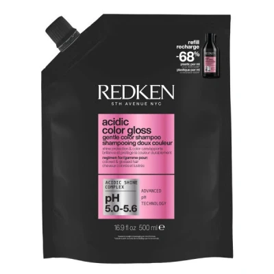 Image de REDKEN Recharge Shampoing Doux Protecteur de Couleur Cheveux Colorés Prolonge &amp; Sublime la Formule au pH Acide Acidic Color Gloss 500ml