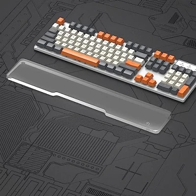 Image de MAMBASNAKE Repose poignet pour Full Size 100% Clavier Wrist Rest Premier Acrylique Transparent Pieds en Caoutchouc Antidérapant Ergonomique Keyboard Palm Office/Gaming/Typing/Laptop