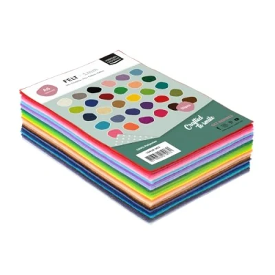 Image de Vaessen Creative 10429 003 Feutrine A6 100% Polyester, 30 Feuilles Plusieurs Couleurs, Multicolor, 10x15 cm, 1 mm d&#039;espesor