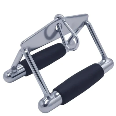 Image de qibylift Barre de traction LAT,corde triceps à double poignée en D entraînement musculaire,barre pression droite rotative forme V pour poids,accessoires machine câble